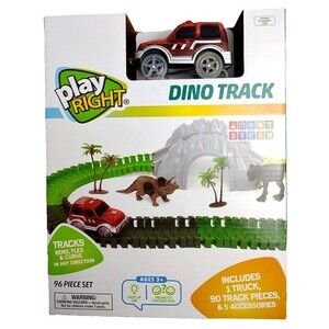 Dino Track Dinosaurs Tyrannosaurus Rex Triceratops Light Up SUV 96 Piece Set 3+